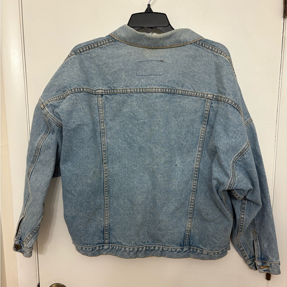 GASOLINE | Denim Trucker Jacket Oversized Slouchy | Vintage 90s | Light Wash | S - Picture 7 of 9